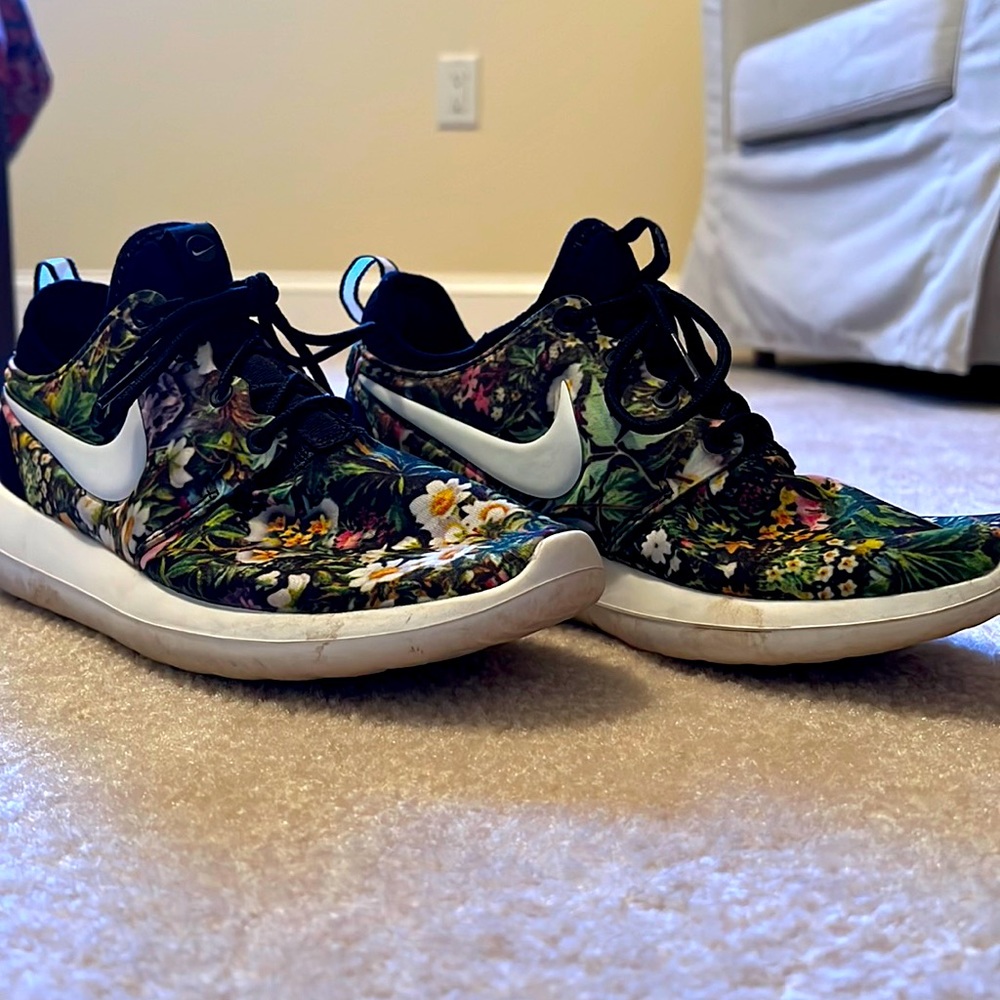 Floral Nike running shoes
